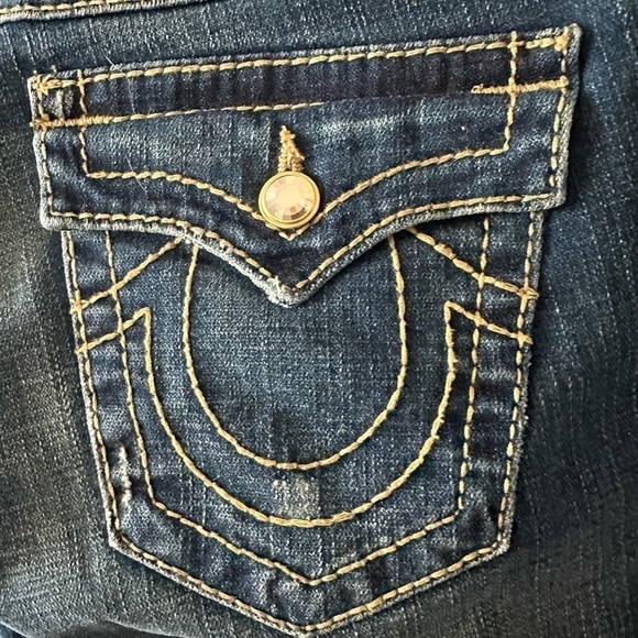 TRUE RELIGION Ricky Flap Pocket Rhinestone Jeans 28 - Picture 5 of 8